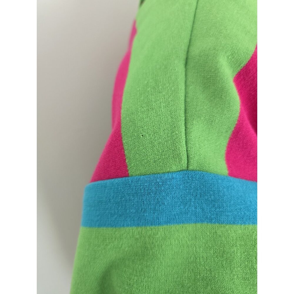 Sharon Young Rainbow Vintage Retro Striped Short Sleeves Maxi Midi Dress L Large - Picture 5 of 13